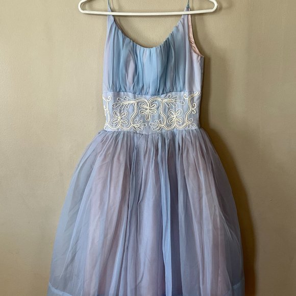Vintage Dresses & Skirts - 1960s Chiffon and Tulle Handmade Party Dress
